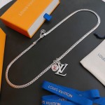 Louis Vuitton vintage silver necklace, couple's version, chain length 60 cm, changeable