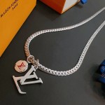 Louis Vuitton vintage silver necklace, couple's version, chain length 60 cm, changeable