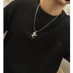 Louis Vuitton vintage silver necklace, couple's version, chain length 60 cm, changeable