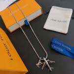 Louis Vuitton vintage silver necklace, couple's version, chain length 60 cm, changeable