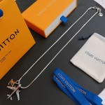Louis Vuitton vintage silver necklace, couple's version, chain length 60 cm, changeable