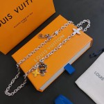 Louis Vuitton vintage silver necklace, couple's version, chain length 60 cm, changeable