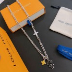 Louis Vuitton vintage silver necklace, couple's version, chain length 60 cm, changeable