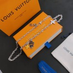 Louis Vuitton vintage silver necklace, couple's version, chain length 60 cm, changeable