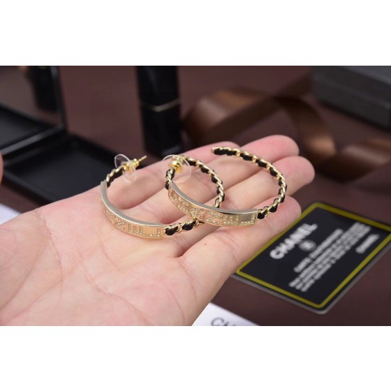 CHANEL🇫🇷Xiaoxiang leather string letter ring earring earrings