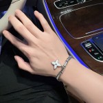 Louis Vuitton Classic Bracelet Cuban Chain Collection Vintage Silver Bracelet Size 22cm20cm18cm Changeable length