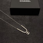 CHANEL🇫🇷Xiaoxiang Double C Silver Pendant Necklace