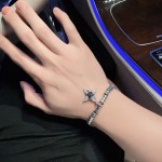 Louis Vuitton Classic Bracelet Cuban Chain Collection Vintage Silver Bracelet Size 22cm20cm18cm Changeable length