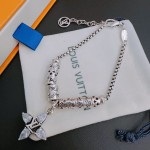 Louis Vuitton Classic Bracelet Cuban Chain Collection Vintage Silver Bracelet Size 22cm20cm18cm Changeable length