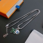 Louis Vuitton vintage silver necklace, couple's version, chain length 60 cm, changeable