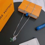 Louis Vuitton vintage silver necklace, couple's version, chain length 60 cm, changeable