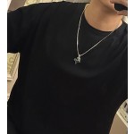 Louis Vuitton vintage silver necklace, couple's version, chain length 60 cm, changeable