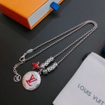 Louis Vuitton vintage silver necklace, couple's version, chain length 60 cm, changeable