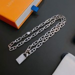 Louis Vuitton vintage silver necklace, couple's version, chain length 60 cm, changeable