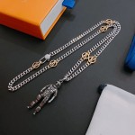 Louis Vuitton vintage silver necklace, couple's version, chain length 60 cm, changeable