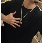 Louis Vuitton vintage silver necklace, couple's version, chain length 60 cm, changeable