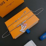 Louis Vuitton vintage silver necklace, couple's version, chain length 60 cm, changeable