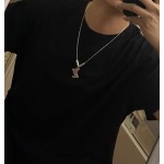 Louis Vuitton vintage silver necklace, couple's version, chain length 60 cm, changeable