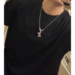 Louis Vuitton vintage silver necklace, couple's version, chain length 60 cm, changeable