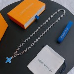 Louis Vuitton vintage silver necklace, couple's version, chain length 60 cm, changeable