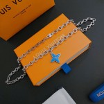 Louis Vuitton vintage silver necklace, couple's version, chain length 60 cm, changeable