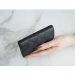 𝗖𝗛𝗔𝗘𝗡𝗟✦ 𝗖𝗹𝗮𝘀𝗶𝗰 𝗙𝗹𝗮𝗽 Using French 🇫🇷 import "𝑯𝒂𝒔𝒔 𝒔𝒔" original calf leather 🐂 Classic card case - black and silver