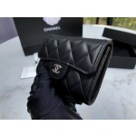 𝗖𝗛𝗔𝗘𝗡𝗟𝗖𝗖𝗹𝗮𝘀𝗶𝗰𝗙𝗹𝗮𝗽𝗽𝗽 adopts the "GR" first-class lambskin classic card package • • Black silver