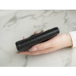 𝗖𝗛𝗔𝗘𝗡𝗟✦ 𝗖𝗹𝗮𝘀𝗶𝗰 𝗙𝗹𝗮𝗽 France 🇫🇷 Imported [HASS] Original Calfskin 🐂 Classic Trifold Wallet Black Gold