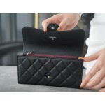 𝗖𝗛𝗔𝗘𝗡𝗟✦ 𝗖𝗹𝗮𝘀𝗶𝗰 𝗙𝗹𝗮𝗽 Using French 🇫🇷 import "𝗛𝗮𝘀𝘀𝘀" original calf leather 🐂 Classic two-fold long clip black cow silver