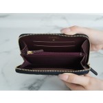 𝗖𝗛𝗔𝗘𝗡𝗟✦ 𝗖𝗹𝗮𝘀𝗶𝗰 𝗙𝗹𝗮𝗽 Import Channel Special Custom Calfskin🐂 Classic Zipper Mid-Length Clip Black Gold👑