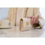 𝗖𝗛𝗔𝗘𝗡𝗟✦In goatskin leather🐐 19 Series Short Clip Milk Tea Apricot