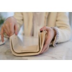 𝗖𝗛𝗔𝗘𝗡𝗟✦In goatskin leather🐐 19 Series Short Clip Milk Tea Apricot