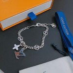 Louis Vuitton vintage silver bracelet couple's version 22cm20cm18cm changeable length