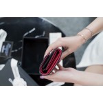 𝗖𝗛𝗔𝗘𝗡𝗟✦In goatskin leather 🐐 Wallet with short clip from the 19 series Black gold