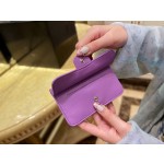 𝗖𝗛𝗔𝗘𝗡𝗟✦In exclusive channel special lambskin 🐑Classic zipper coin card case Taro purple💜