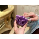 𝗖𝗛𝗔𝗘𝗡𝗟✦In exclusive channel special lambskin 🐑Classic zipper coin card case Taro purple💜