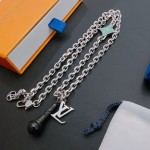 Louis Vuitton vintage silver necklace, couple's version, chain length 60 cm, changeable
