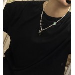 Louis Vuitton vintage silver necklace, couple's version, chain length 60 cm, changeable