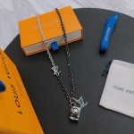 Louis Vuitton vintage silver necklace, couple's version, chain length 60 cm, changeable