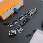 Louis Vuitton vintage silver necklace, couple's version, chain length 60 cm, changeable