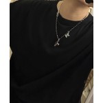 Louis Vuitton vintage silver necklace, couple's version, chain length 60 cm, changeable