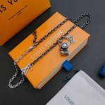 Louis Vuitton vintage silver necklace, couple's version, chain length 60 cm, changeable
