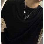 Louis Vuitton vintage silver necklace, couple's version, chain length 60 cm, changeable