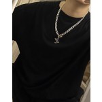 Louis Vuitton vintage silver necklace, couple's version, chain length 60 cm, changeable