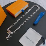 Louis Vuitton vintage silver necklace, couple's version, chain length 60 cm, changeable