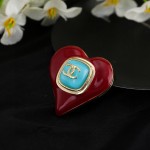 CHANEL🇫🇷Xiaoxiang's latest heart💗Lambskin earrings love💗double C brooch