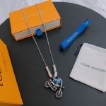 Louis Vuitton vintage silver necklace, couple's version, chain length 55 cm, changeable