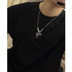 Louis Vuitton vintage silver necklace, couple's version, chain length 55 cm, changeable