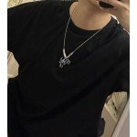 Louis Vuitton vintage silver necklace, couple's version, chain length 55 cm, changeable