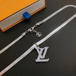 Louis Vuitton vintage silver necklace, couple's version, chain length 60 cm, changeable